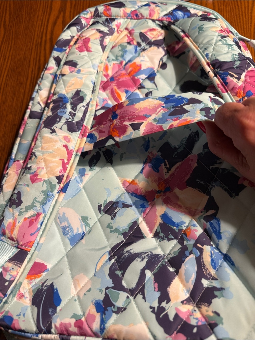 Vera Bradley Quilted Backpack in Pastel Multi Floral - Picture 8 of 8